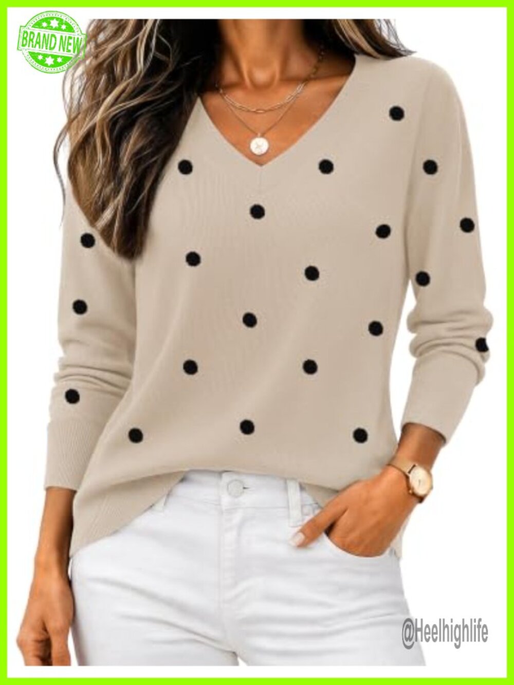 Zeagoo V Neck Ribbed Knit Pullover Sweater Long Sleeve Soft Lightweight